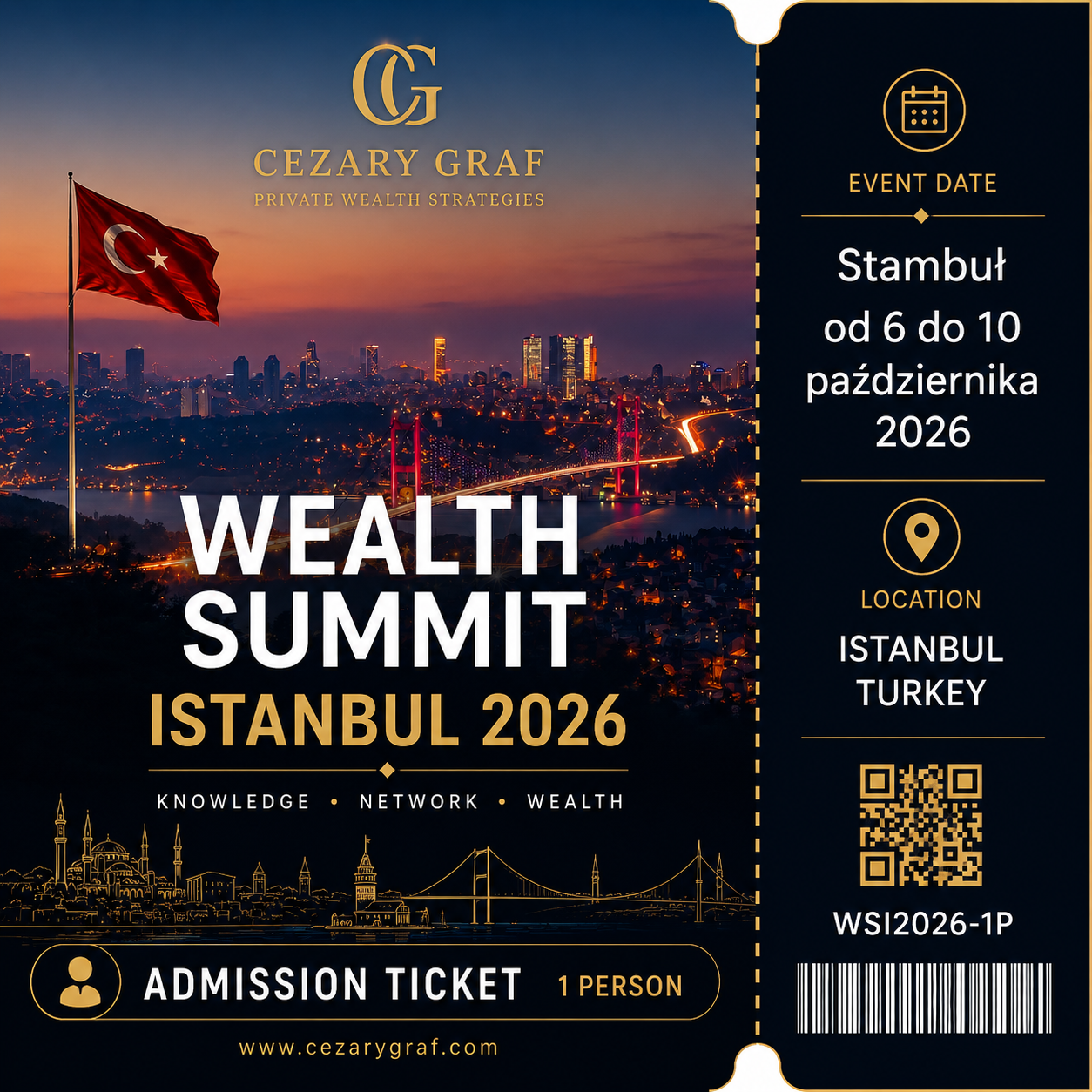 Bilet wstępu – Wealth Summit Istanbul 2026 | 1 osoba
